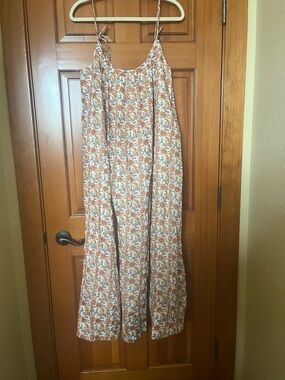 J. Crew Floral Maxi Slip Dress in Rust and Cream